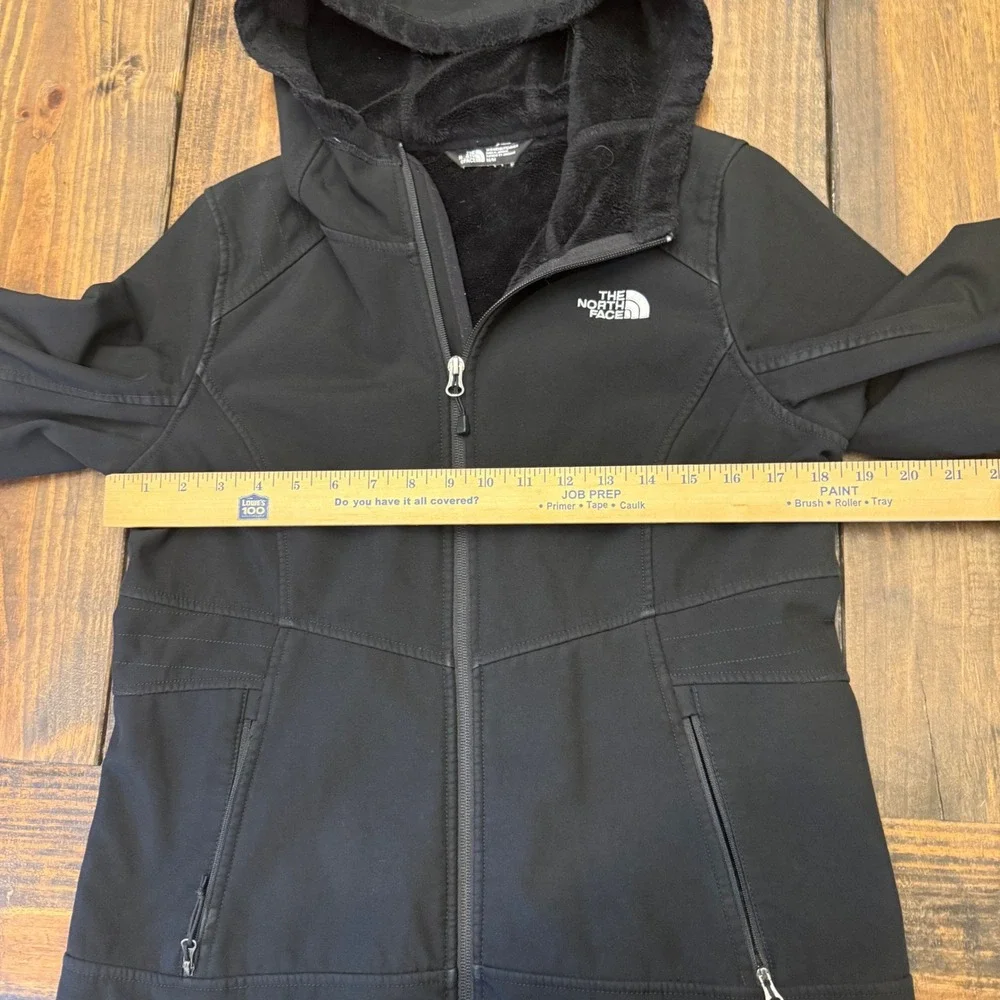 The North Face WindWall Softshell Jacket Mens Medium Black Fleece Lined Hooded